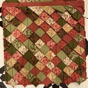 Handmade Quilt PILLOW roof tile pinpoint quilt  16 x 16”